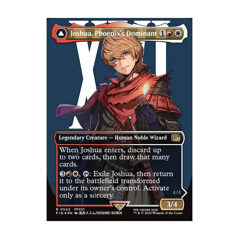 Joshua, Phoenix's Dominant // Phoenix, Warden of Fire (Borderless) (Surge Foil) - Final Fantasy (Foil Near Mint)