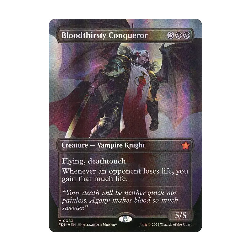 Bloodthirsty Conqueror (Borderless) (Mana Foil) - Foundations (Foil Near Mint)