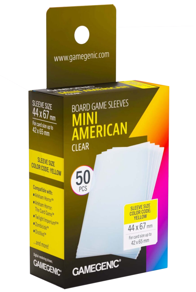 Prime Board Game Sleeves: Mini American - Clear (50)