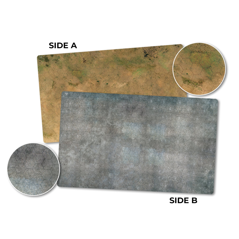 HexTech Double-Sided Game Mat: Arid/Urban (36 x 22in)