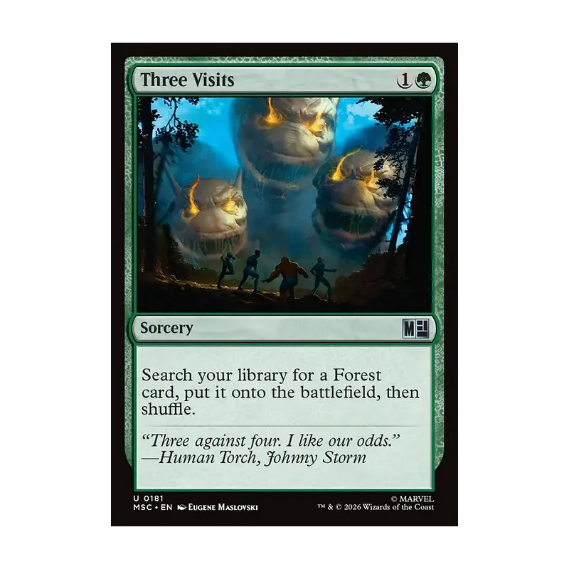 mtg cards like three visits Then shuffle your library Nature's Lore and Three Visits