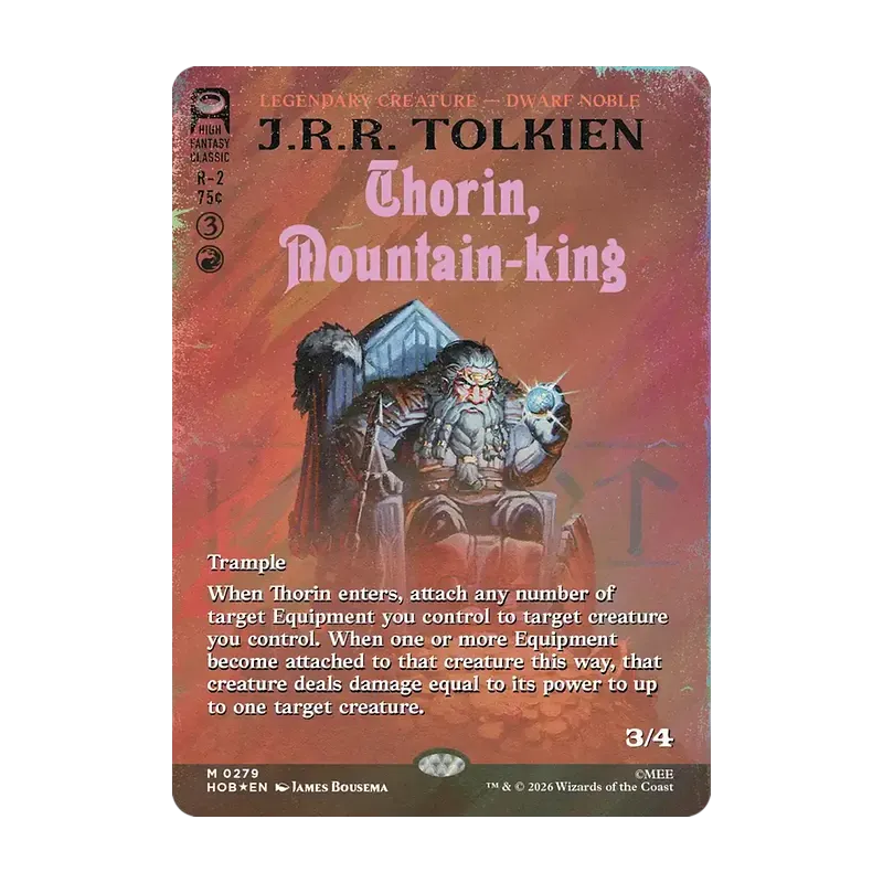 Thorin, Mountain-king (Borderless) (Surge Foil) - The Hobbit (Foil Near Mint)