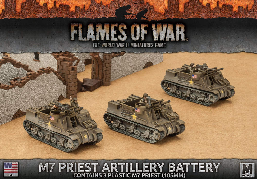 Flames of War WW2: US - M7 Priest Artillery Battery