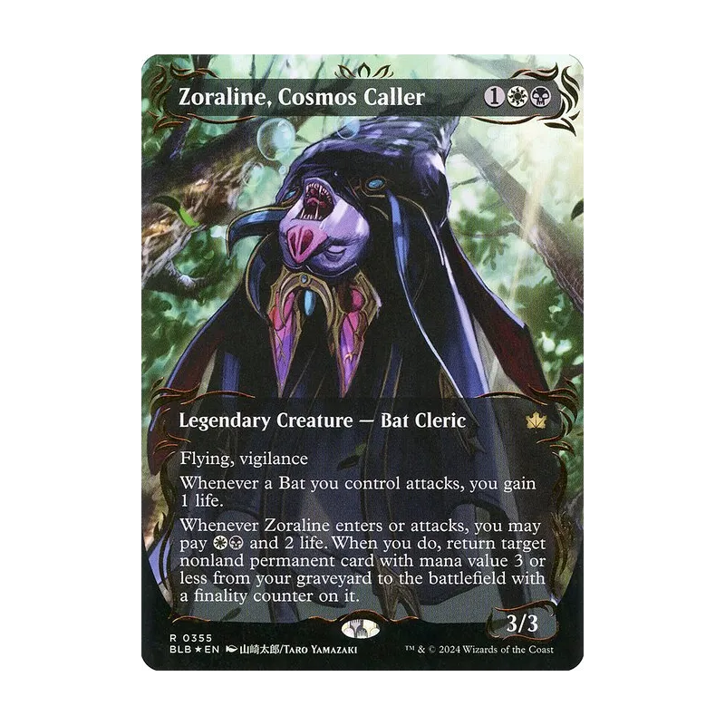 Zoraline, Cosmos Caller (Borderless) (Raised Foil) - Bloomburrow (Foil Near Mint)