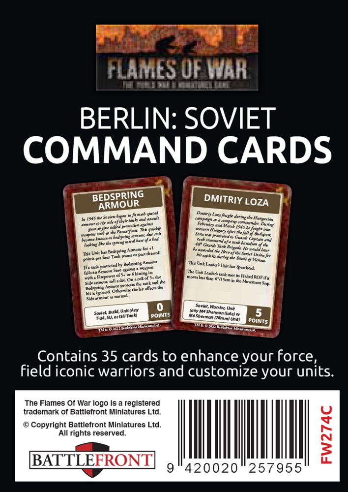 Flames of War WW2: Berlin - Soviet Command Cards