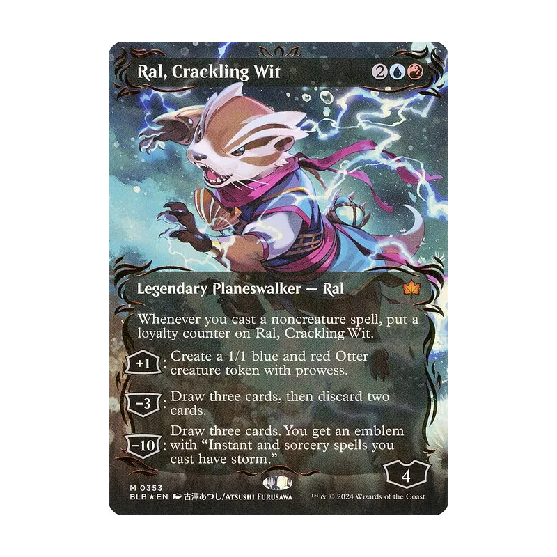 Ral, Crackling Wit (Borderless) (Raised Foil) - Bloomburrow (Foil Near Mint)