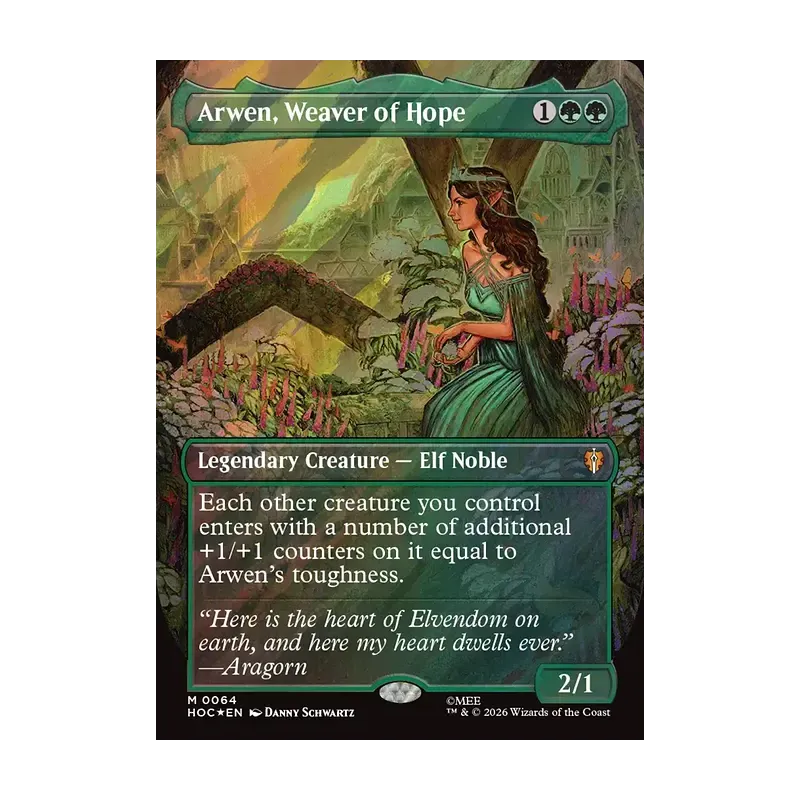 Arwen, Weaver of Hope (Borderless) (Surge Foil) - The Hobbit Eternal (Foil Near Mint)