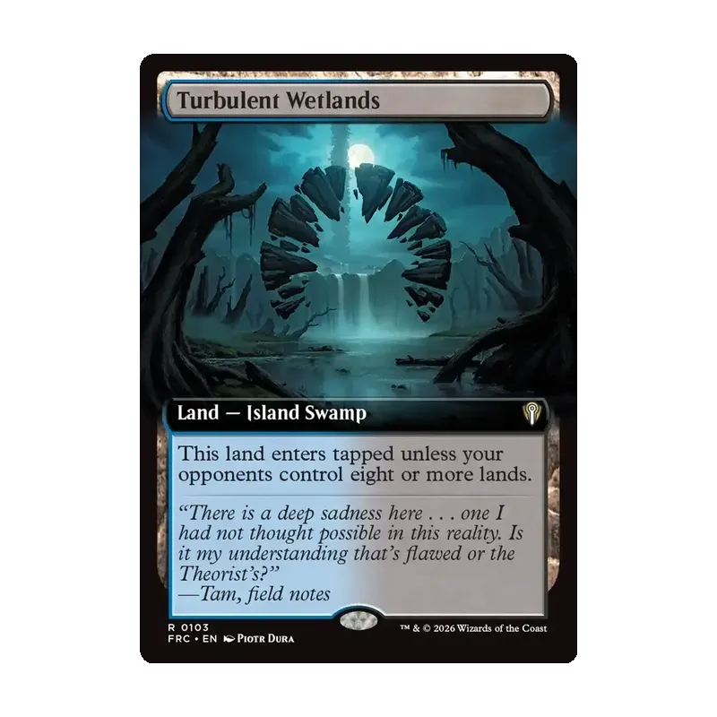 Turbulent Wetlands (Extended Art) - Reality Fracture Commander (Near Mint)
