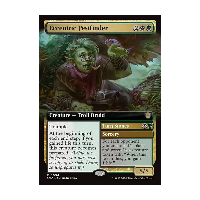 Eccentric Pestfinder // Turn Stones (Extended Art) - Secrets of Strixhaven Commander (Near Mint)