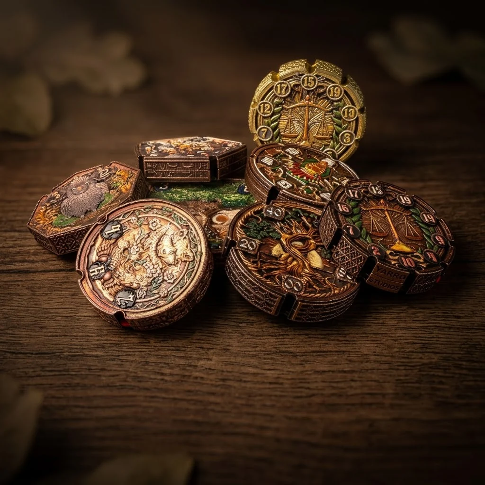 FlipDie Legends Metal Dice Coin Set: Druid (7) (Preorder)