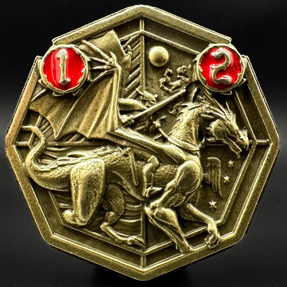 FlipDie Metal Dice Coin Set: Dragon (7) (New Arrival)