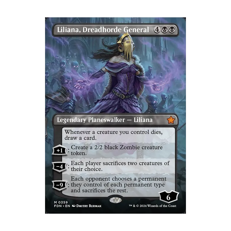 Liliana, Dreadhorde General (Borderless) - Foundations (Near Mint)