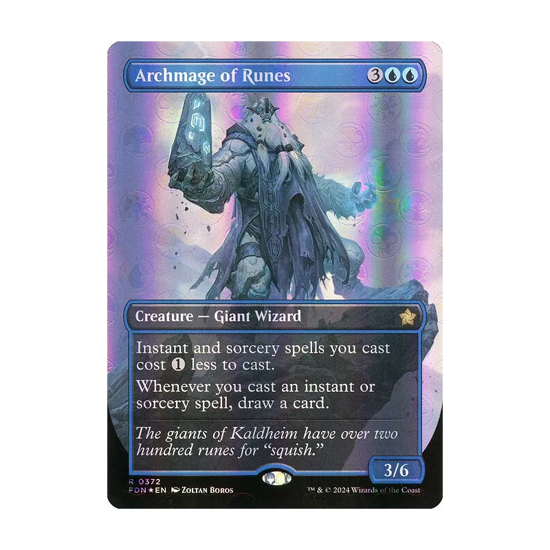 Archmage of Runes (Borderless) (Mana Foil) - Foundations (Foil Near Mint)