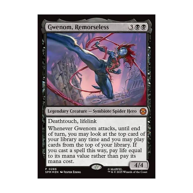 gwenom mtg card Proxy Man Art Series Rarity Gwenom, Remorseless | Marvel's Spider-Man