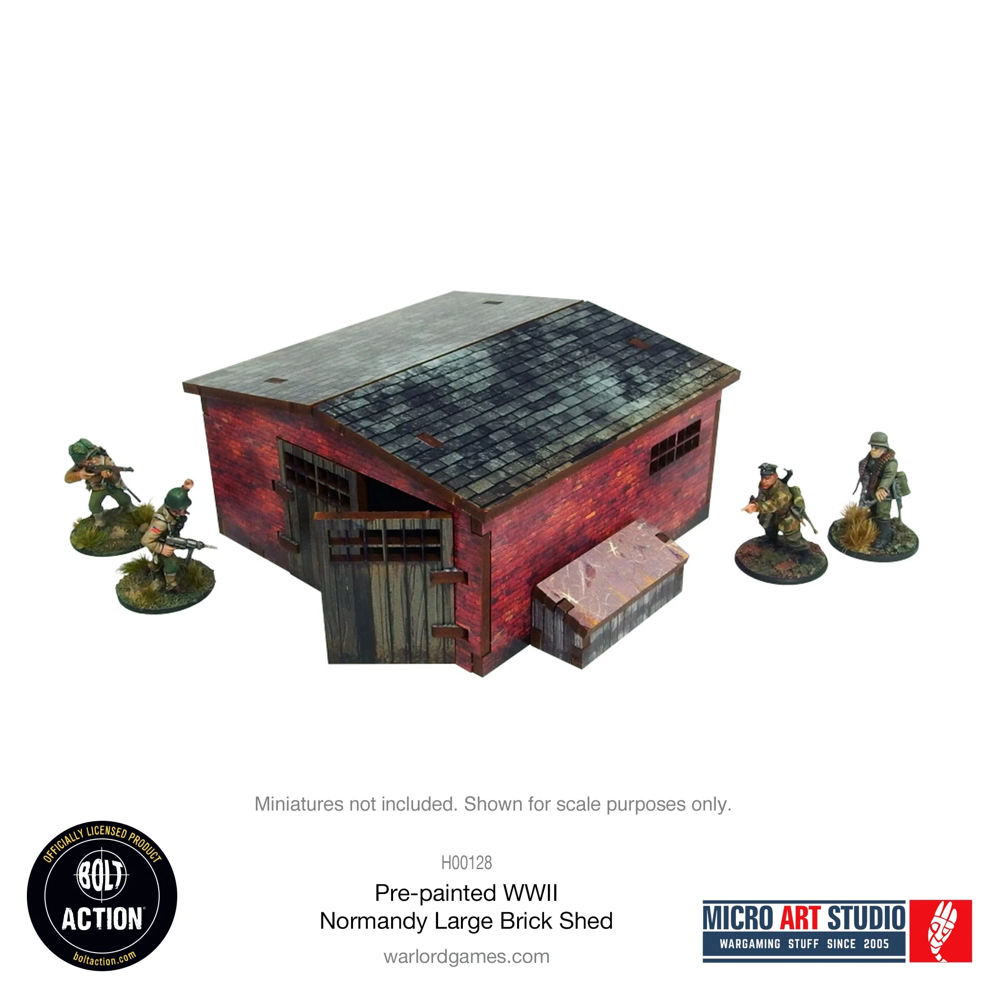 Bolt Action 3E: Pre-painted WW2 Normandy Large Brick Shed (Preorder)