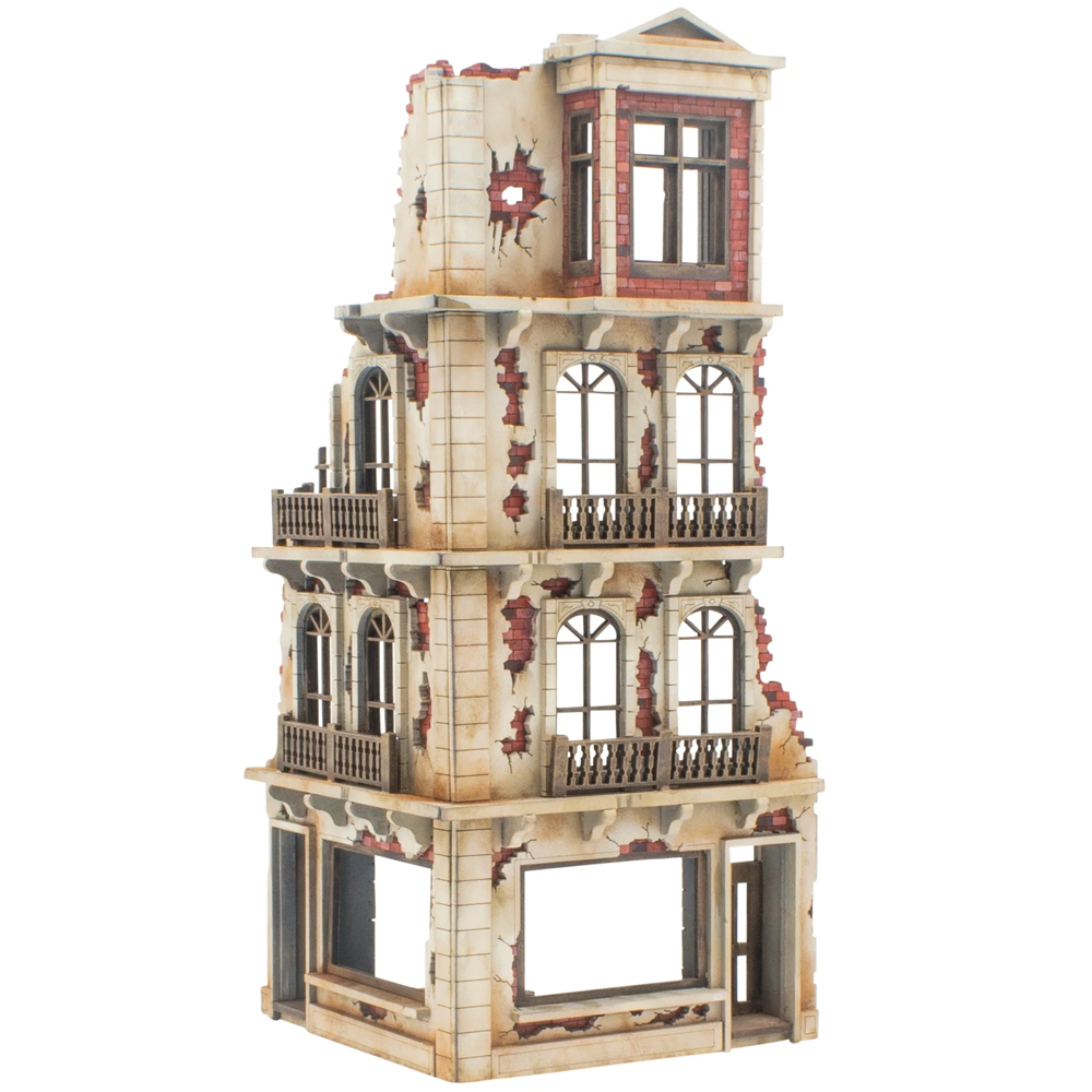 Skytrex MDF Terrain: 4-Storey Building Corner (Preorder)