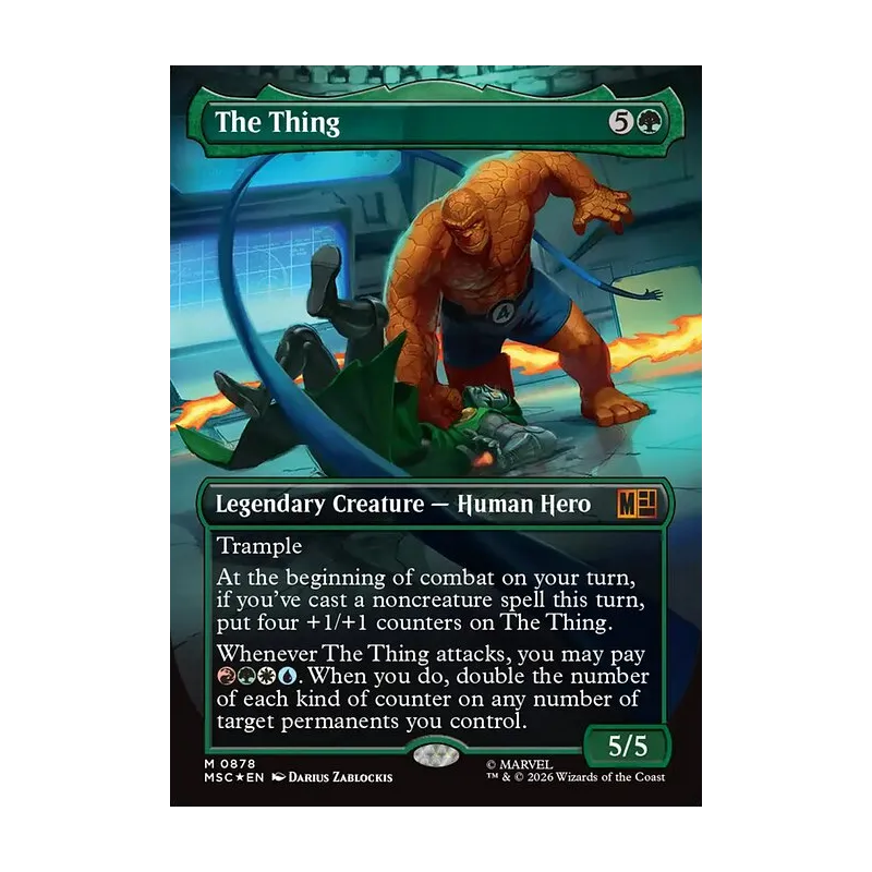 The Thing (Borderless) (Surge Foil) - Marvel Super Heroes Commander (Foil Near Mint)