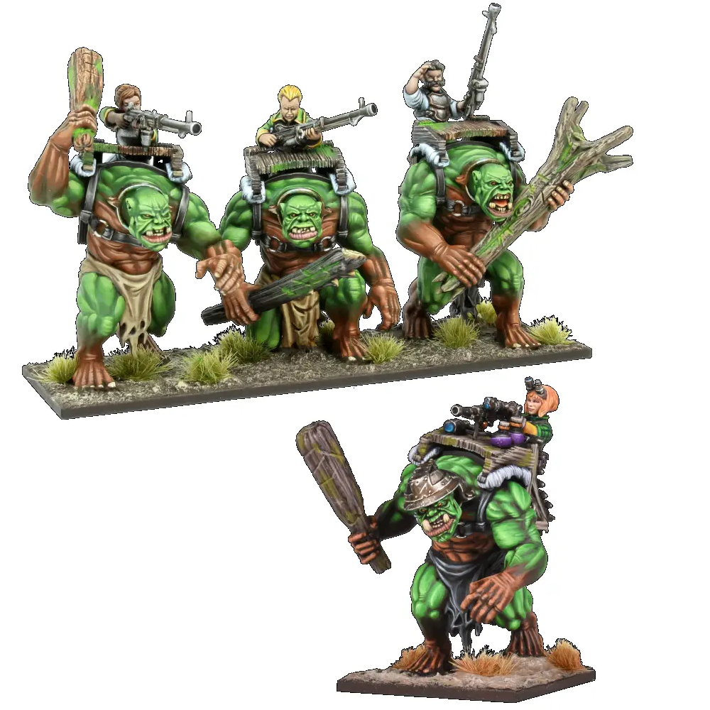 Kings of War 4E: Halflings - Forest Troll Gunners & Sergeant (New Arrival)