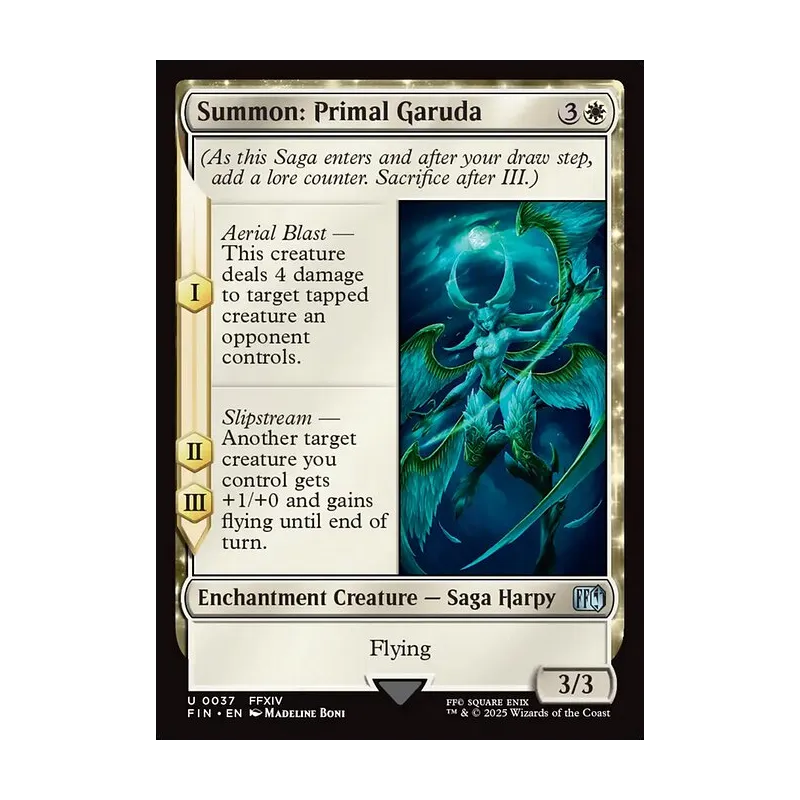 mtg final fantasy garuda Summon: Primal (Borderless) [FINAL FANTASY] (As this Saga enters and after your draw step Summon: Primal Garuda FIN 0037