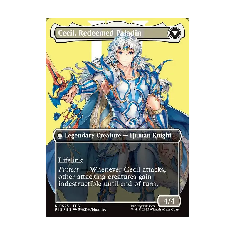 Cecil, Dark Knight // Cecil, Redeemed Paladin (Borderless) (Surge Foil) - Final Fantasy (Foil Near Mint)