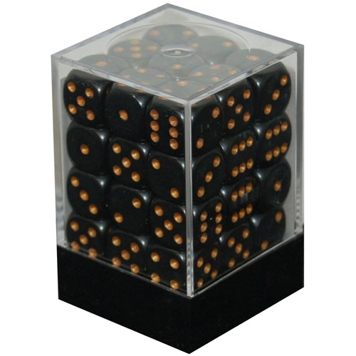 Chessex 25828 Dice-Opaque: 36D6 Black/Gold Set, Multicolor Chessex 25828 Dice-Opaque: 36D6 Black/Gold Set, Multicolor