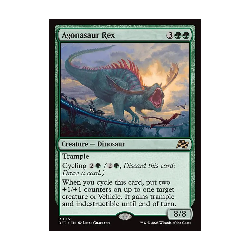 rex cards mtg Agonasaur (Borderless)  Aetherdrift (DFT) #343 exile the top card of each players library My attempt at a custom