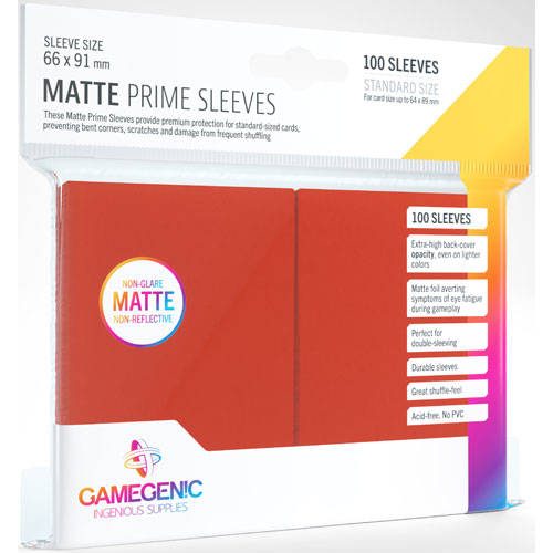 Matte Prime Sleeves: Red (100) Matte Prime Sleeves: Red (100)