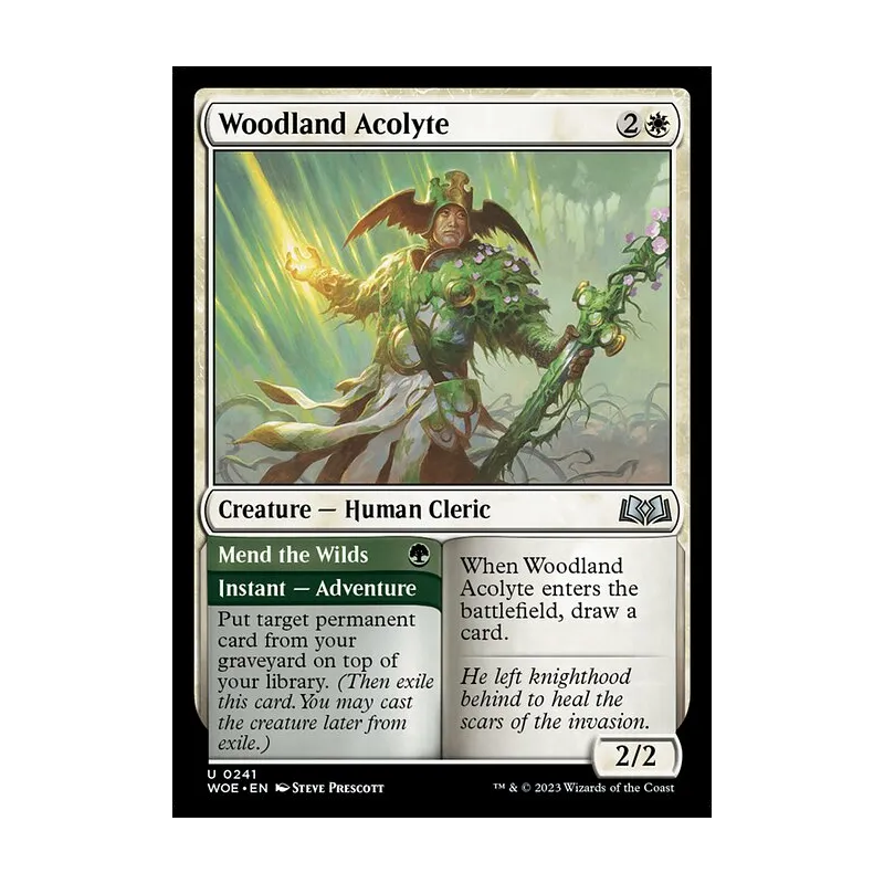 Woodland Acolyte // Mend the Wilds - Wilds of Eldraine (Near Mint)