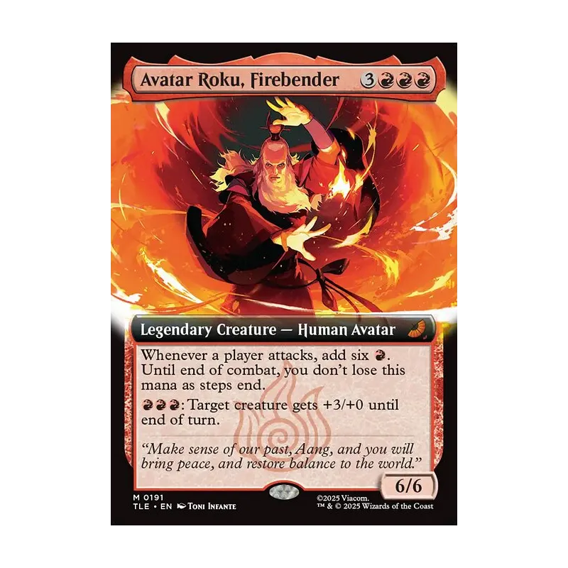 Avatar Roku, Firebender (Extended Art) - Avatar: The Last Airbender Eternal (Foil Near Mint)