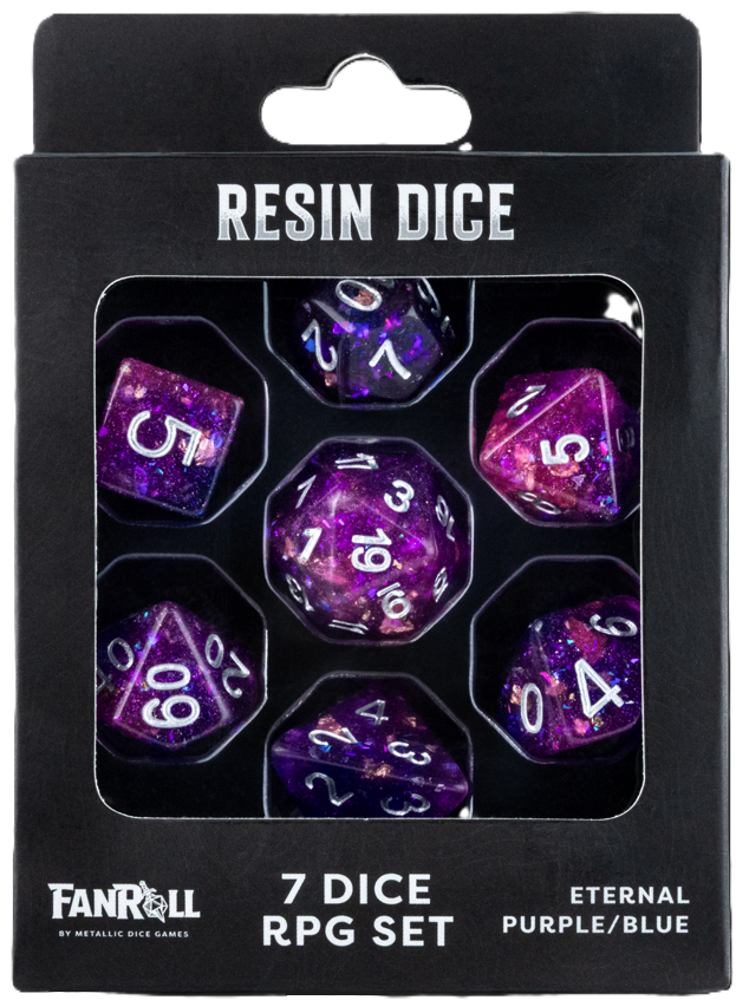Polyhedral Resin Dice Set: Eternal - Purple & Blue (7) (Preorder)