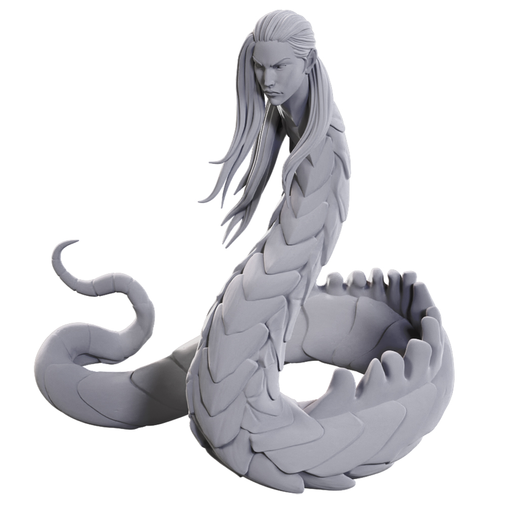 Pathfinder Battles Deep Cuts Unpainted Minis: W23 Lunar Naga