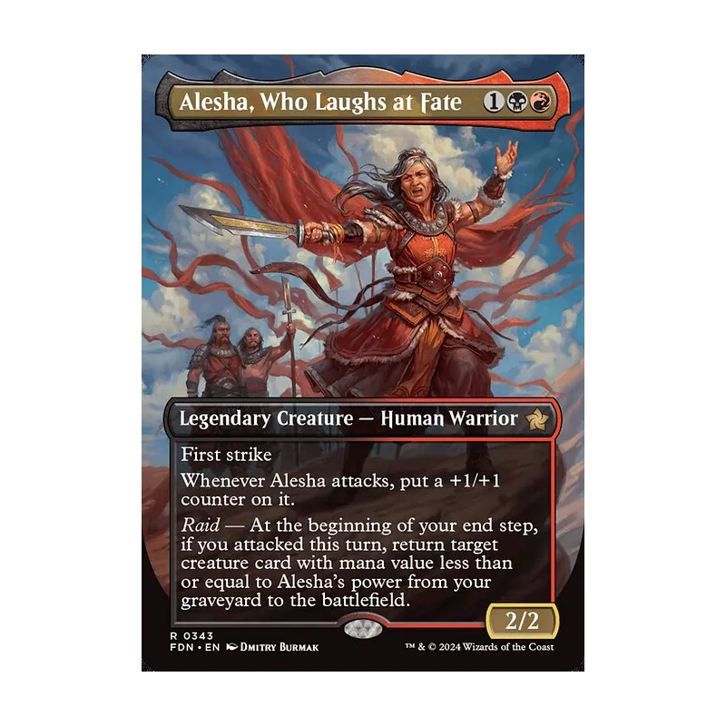 Alesha, Who Laughs at Fate (Borderless) - Foundations (Near Mint)