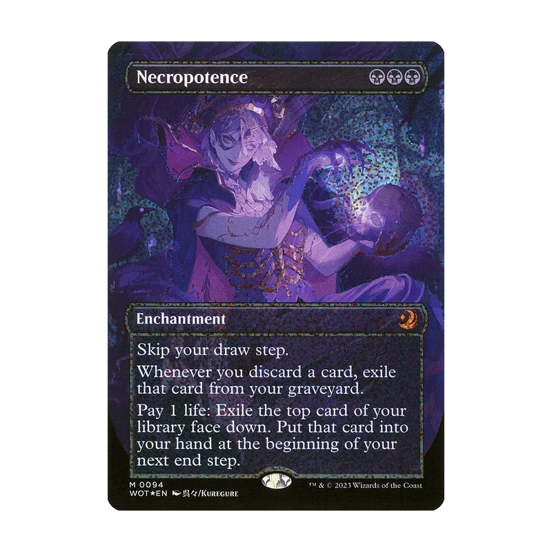 Necropotence (Anime Borderless) (Confetti Foil) - Wilds of Eldraine: Enchanting Tales (Foil Near Mint)