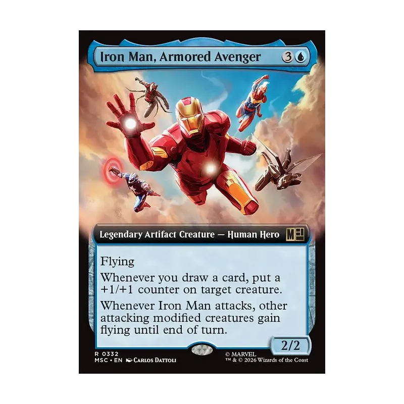 Iron Man, Armored Avenger (Extended Art) - Marvel Super Heroes Commander (Near Mint)