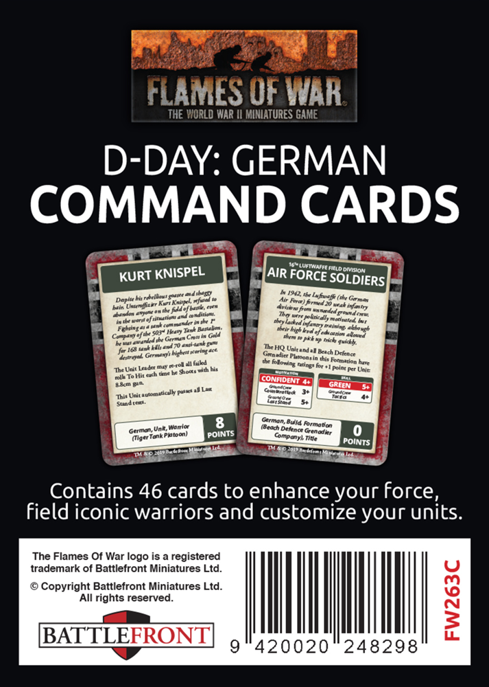 Flames of War WW2: D-Day German - Command Cards