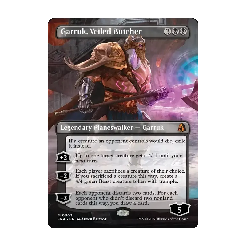 Garruk, Veiled Butcher (Borderless) - Reality Fracture (Near Mint)