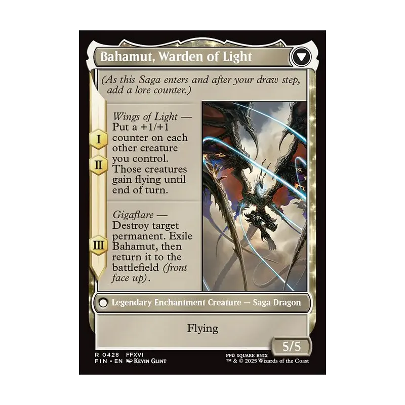 Dion, Bahamut's Dominant // Bahamut, Warden of Light (Extended Art) - Final Fantasy (Near Mint)