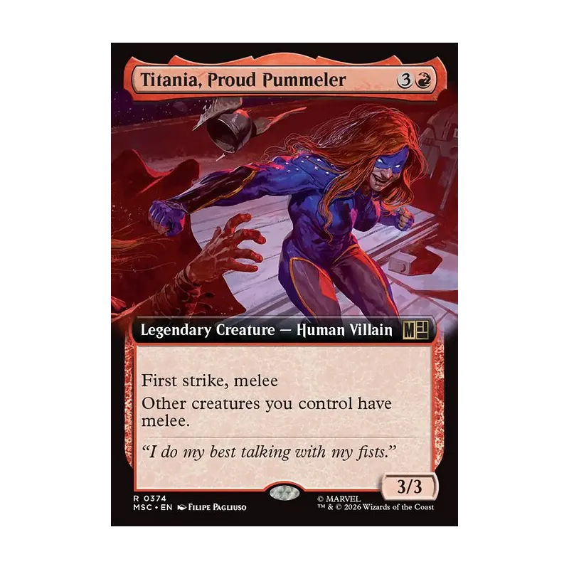 Titania, Proud Pummeler (Extended Art) - Marvel Super Heroes Commander (Near Mint)