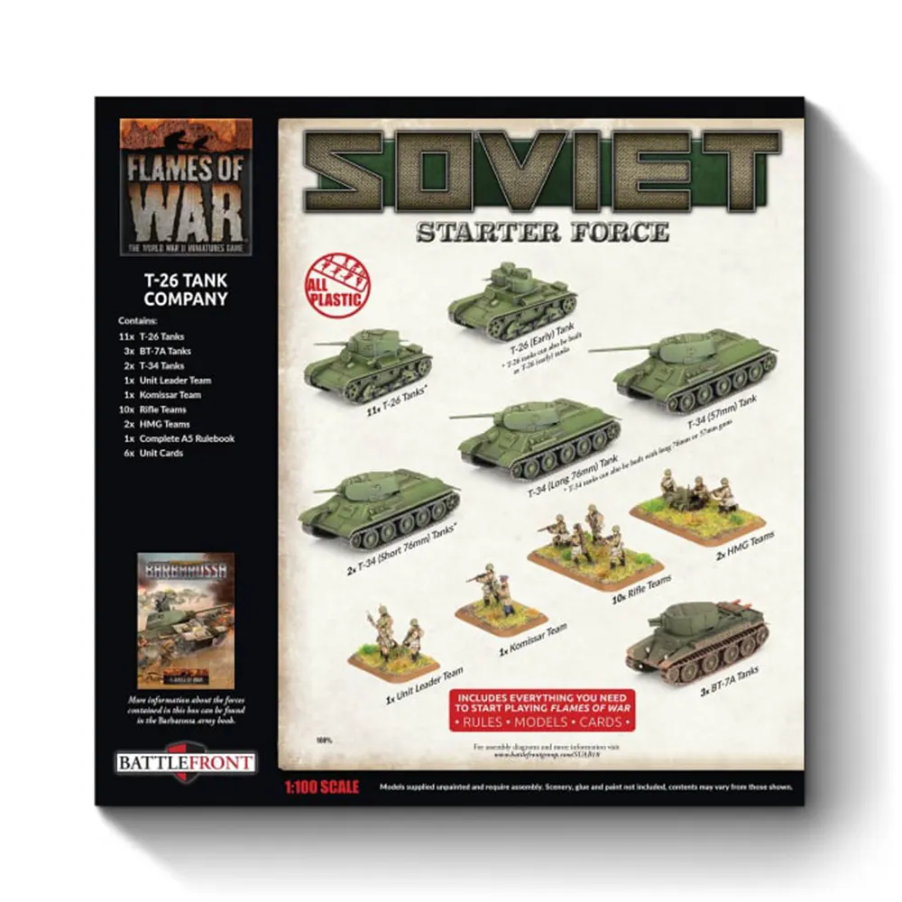 Flames of War WW2: Soviet Starter Force - Barbarossa T-26 Tank Company (Preorder)