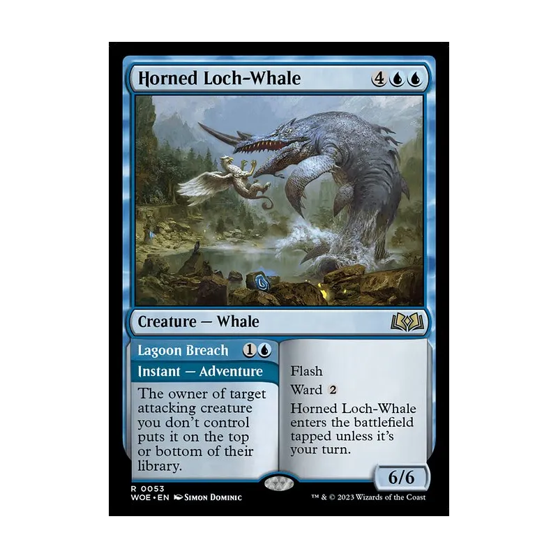 Horned Loch-Whale // Lagoon Breach - Wilds of Eldraine (Near Mint)