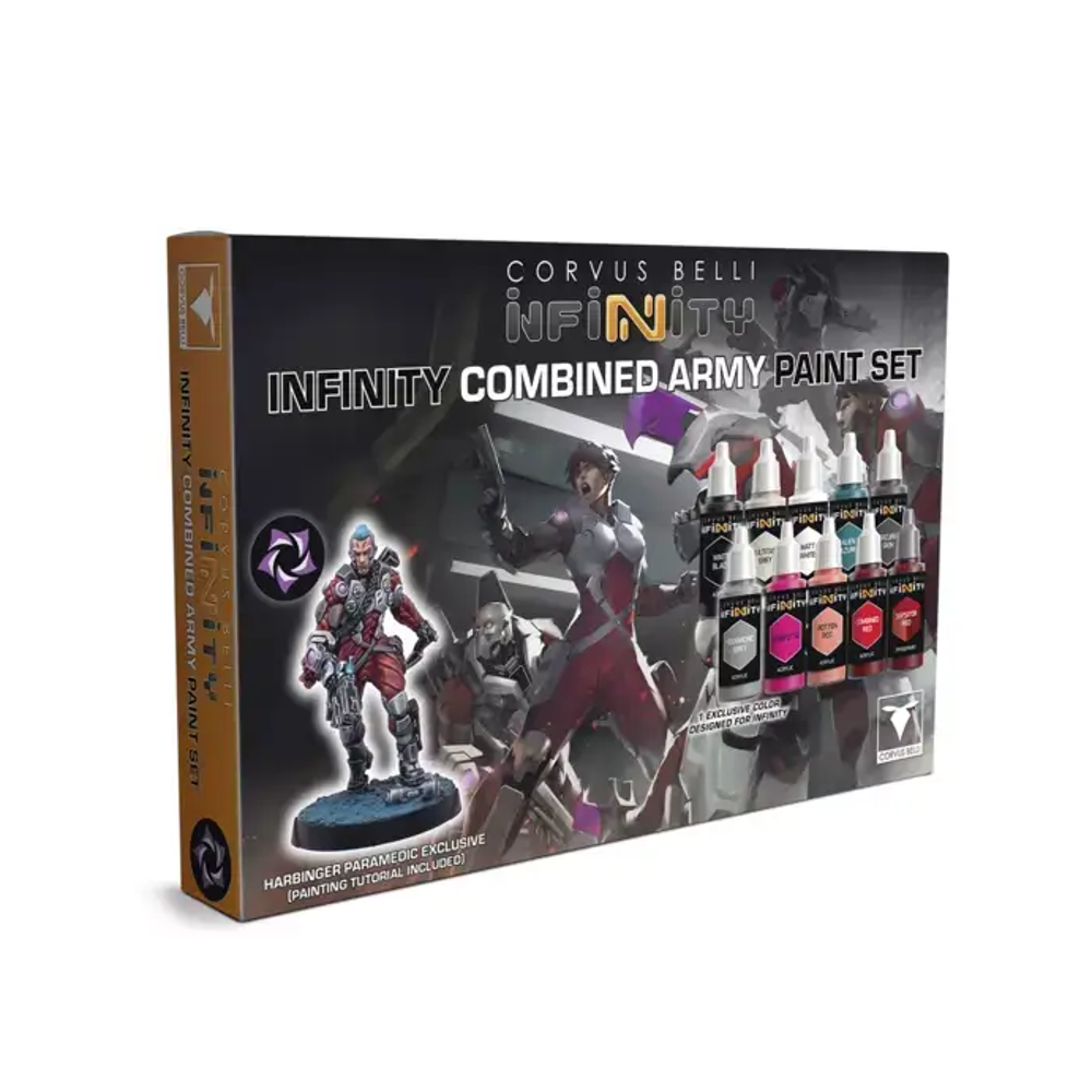 Infinity: Combined Army - Paint Set with Harbinger Paramedic Exclusive Miniature (Preorder)