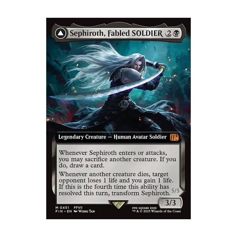Sephiroth, Fabled SOLDIER // Sephiroth, One-Winged Angel (Extended Art) - Final Fantasy (Near Mint)