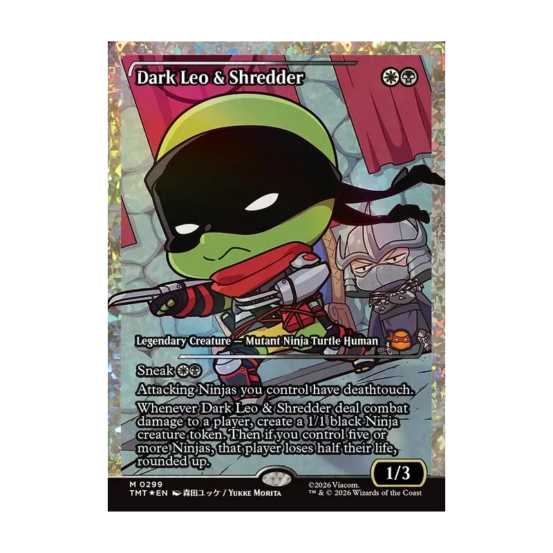 Dark Leo & Shredder (Showcase) (Fracture Foil) - Teenage Mutant Ninja Turtles (Foil Near Mint)