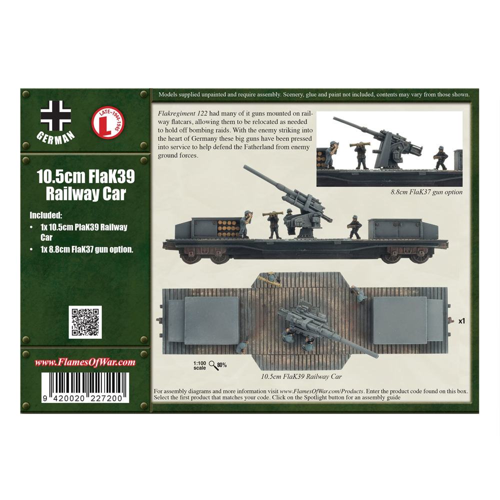 Flames of War WW2: German - 10.5cm FlaK Railway Car (New Arrival)