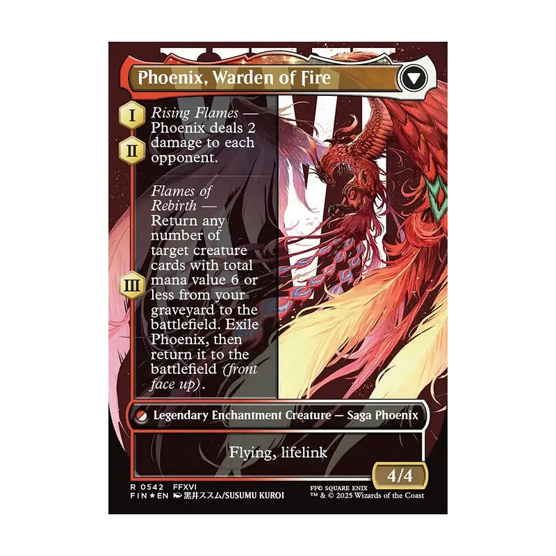 Joshua, Phoenix's Dominant // Phoenix, Warden of Fire (Borderless) (Surge Foil) - Final Fantasy (Foil Near Mint)