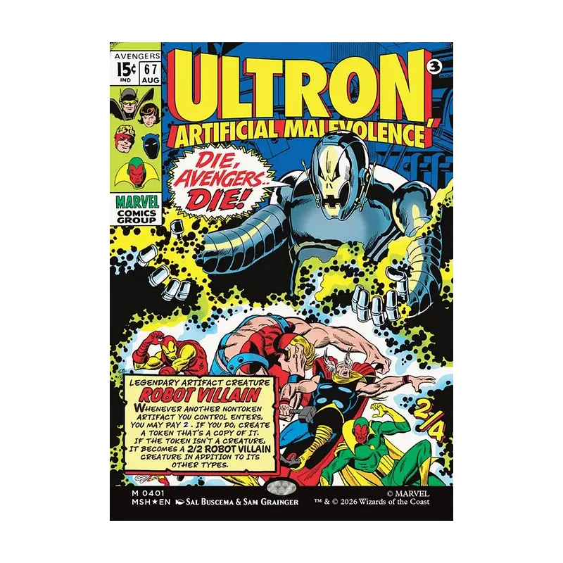 Ultron, Artificial Malevolence (Borderless) (0401) - Marvel Super Heroes (Foil Near Mint)