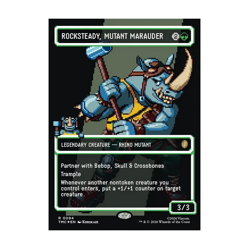 Rocksteady, Mutant Marauder (Borderless) (Surge Foil) - Teenage Mutant Ninja Turtles Commander (Foil Near Mint)