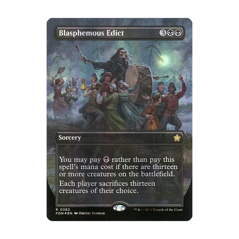 Blasphemous Edict (Borderless) (Mana Foil) - Foundations (Foil Near Mint)