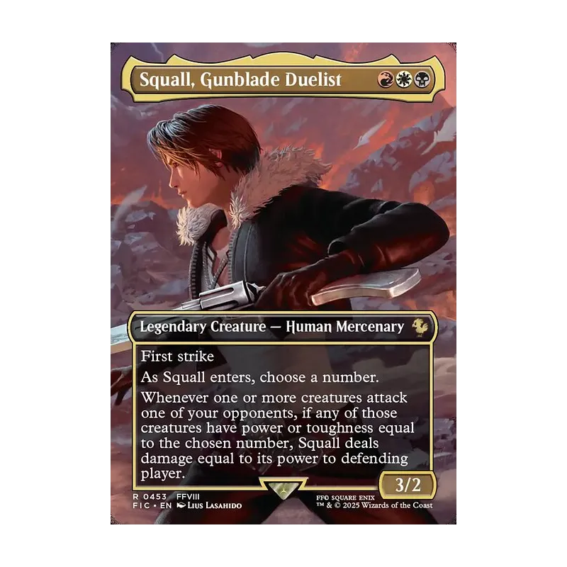final fantasy mtg squall Magic The Gathering - Universes Beyond - Whenever Squall deals combat damage to a player Squall, SeeD Mercenary (FINAL FANTASY)
