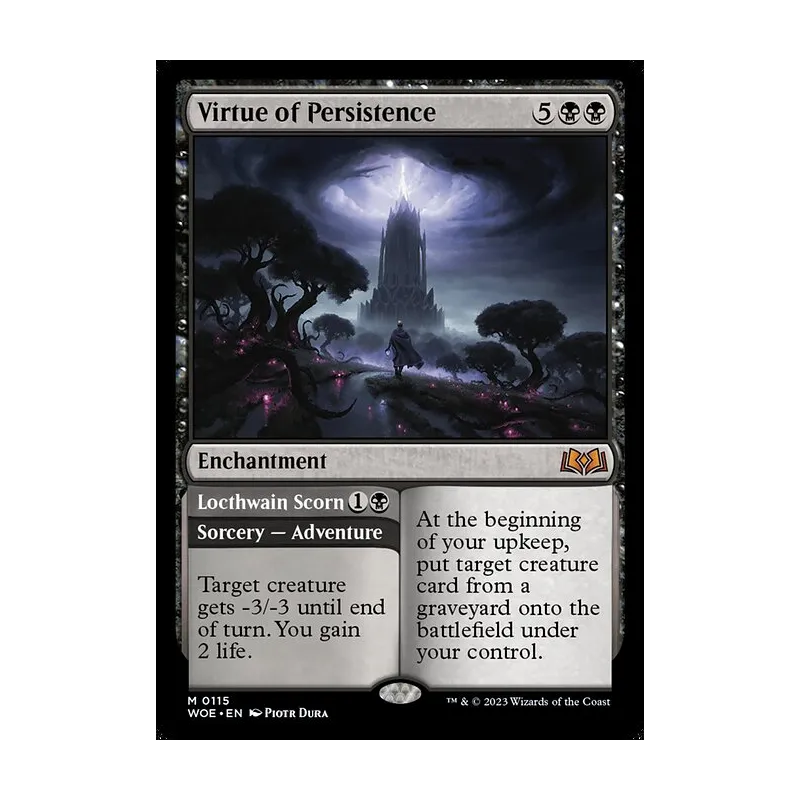 Virtue of Persistence // Locthwain Scorn - Wilds of Eldraine (Near Mint)